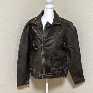 Original VTG Edition Guess Jeans Motorcycle Jacket By Georges Marciano 1985 M